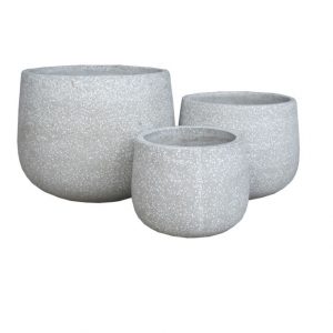 chậu xi măng hình thúng đá mài xám